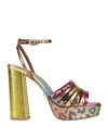 Kurt Geiger Woman Sandals Magenta Size 10 Soft Leather In Magenta