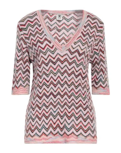 M Missoni Woman Sweater Light Pink Size L Mohair Wool, Viscose, Wool, Polyamide