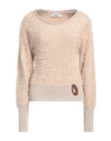 Dimora Woman Sweater Beige Size 6 Polyamide, Viscose, Metallic Fiber In Beige