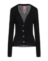 Pink Memories Woman Cardigan Black Size 10 Wool