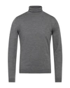 Roberto Collina Man Turtleneck Grey Size 44 Merino Wool In Grey