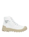 Palladium Man Ankle Boots White Size 9 Textile Fibers, Rubber