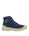 Palladium Man Ankle Boots Navy Size 8 Textile Fibers, Rubber In Navy Blue