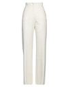 Suoli Woman Pants Ivory Size 8 Viscose, Polyamide, Elastane In White