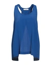 Suoli Woman Top Bright Blue Size 10 Acetate, Silk