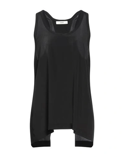 Suoli Woman Top Black Size 10 Acetate, Silk