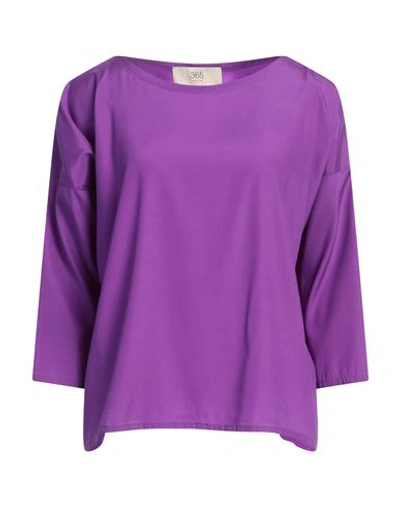 Jucca Woman Top Purple Size 10 Silk, Elastane