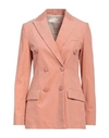 Jucca Woman Suit Jacket Salmon Pink Size 8 Cotton