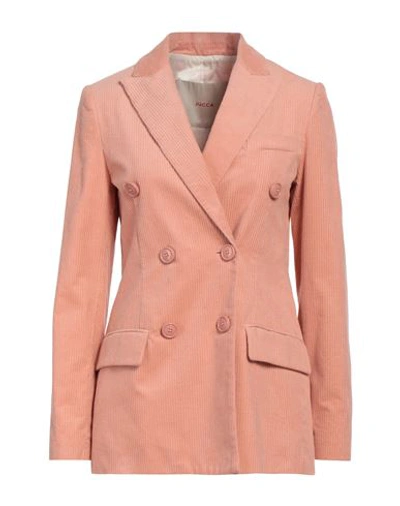 Jucca Woman Suit Jacket Salmon Pink Size 8 Cotton