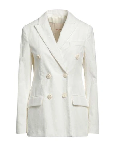 Jucca Woman Suit Jacket White Size 8 Cotton