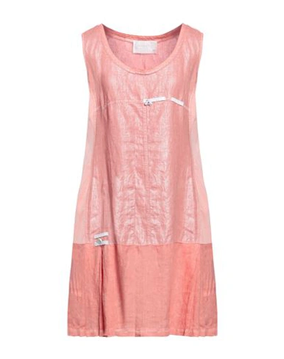 Elisa Cavaletti By Daniela Dallavalle Woman Mini Dress Salmon Pink Size 10 Linen, Cotton, Elastane