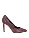 Stele Woman Pumps Burgundy Size 11 Soft Leather In Red
