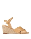 Paloma Barceló Woman Espadrilles Camel Size 7 Soft Leather In Beige