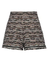 Pho® Firenze Pho Firenze Woman Shorts & Bermuda Shorts Black Size M Polyacrylic, Wool, Nylon, Polyester, Metallic