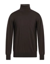 Alpha Studio Man Turtleneck Dark Brown Size 42 Merino Wool