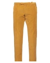 Santaniello Man Pants Mustard Size 38 Cotton, Elastane In Yellow