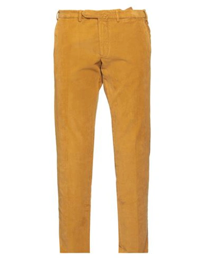 Santaniello Man Pants Mustard Size 38 Cotton, Elastane In Yellow