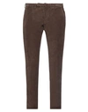Santaniello Man Pants Dark Brown Size 38 Cotton, Elastane