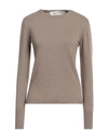 Shirtaporter Woman Sweater Khaki Size 6 Wool, Viscose, Polyamide, Cashmere In Beige