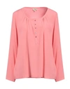 Her Shirt Her Dress Woman Top Pink Size S Viscose, Silk In Pink