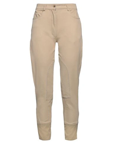 Capalbio Woman Pants Beige Size 6 Cotton