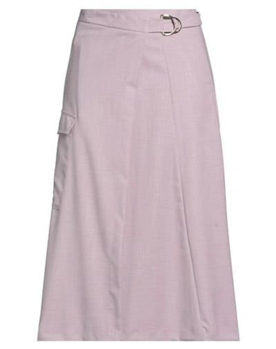 Vicolo Woman Midi Skirt Mauve Size M Polyester, Viscose, Elastane In Purple
