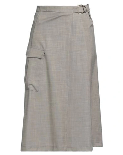 Vicolo Woman Midi Skirt Dove Grey Size Xs Polyester, Viscose, Elastane In Grey