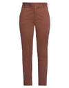 True Nyc Woman Pants Brown Size 27 Cotton, Elastane In Brown