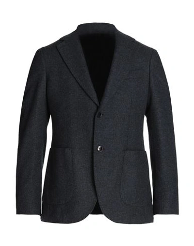 MP MASSIMO PIOMBO MP MASSIMO PIOMBO MAN BLAZER NAVY BLUE SIZE 38 WOOL, POLYESTER, POLYAMIDE