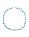 Sporty And Rich Sporty & Rich Woman Necklace White Size - Plastic, Metal In Blue