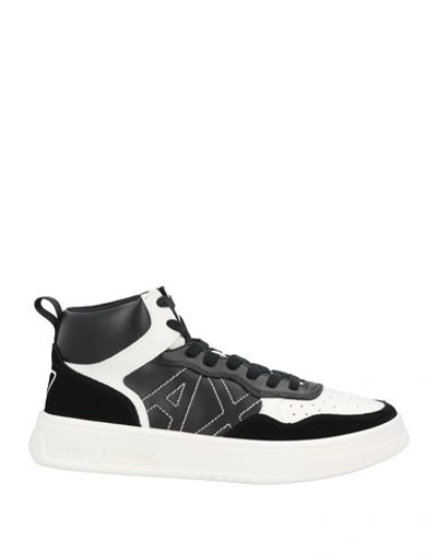 Armani Exchange Man Sneakers Black Size 7 Polyester, Polyurethane, Bovine Leather