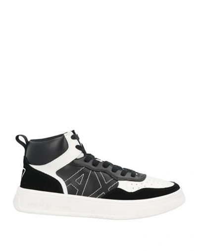 Armani Exchange Man Sneakers Black Size 12 Polyester, Polyurethane, Bovine Leather