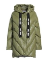 Annie Paris Woman Puffer Military Green Size 4 Polyester, Polyurethane