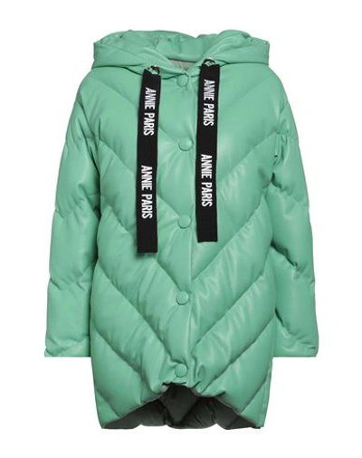 Annie Paris Woman Puffer Light Green Size 4 Polyester, Polyurethane