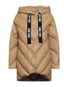 Annie Paris Woman Puffer Camel Size 8 Polyester, Polyurethane In Beige