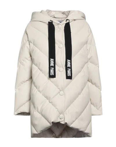 Annie Paris Woman Puffer Off White Size 2 Polyester, Polyurethane