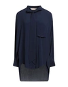 Jucca Woman Shirt Midnight Blue Size 4 Acetate, Silk