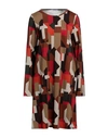 Caliban Woman Mini Dress Camel Size 14 Viscose, Elastane In Beige