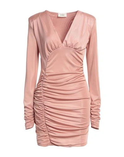 Vicolo Woman Mini Dress Antique Rose Size L Polyester, Elastane In Pink