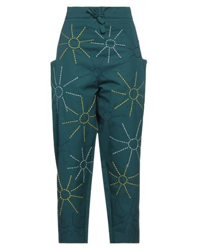 Maison Rabih Kayrouz Woman Pants Deep Jade Size 6 Cotton In Green