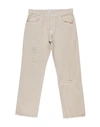 Amish Man Denim Pants Beige Size 34 Cotton In Beige