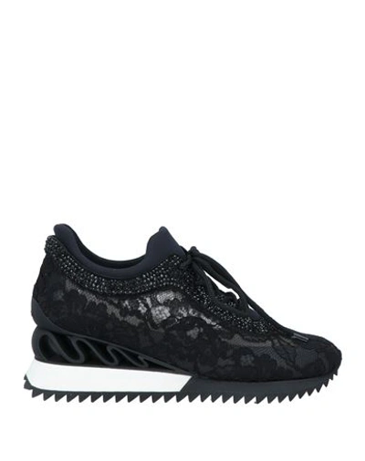 Le Silla Woman Sneakers Black Size 9.5 Textile Fibers, Soft Leather