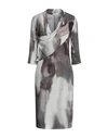 Ixos Woman Midi Dress Grey Size 2 Viscose In Grey