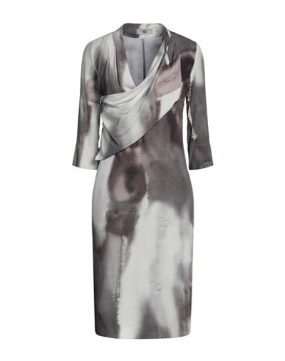 Ixos Woman Midi Dress Grey Size 2 Viscose