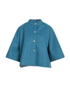 Marçi By Gil Santucci Woman Blazer Pastel Blue Size Onesize Polyester, Wool, Elastane