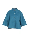 Marçi By Gil Santucci Woman Blazer Pastel Blue Size Onesize Polyester, Wool, Elastane In Blue