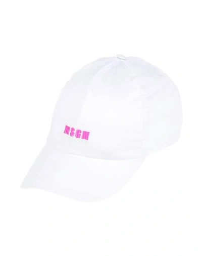 Msgm Woman Hat White Size Onesize Cotton