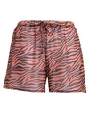Smmr Woman Beach Shorts And Pants Rust Size S/m Polyester In Red
