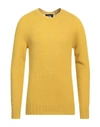 Alpha Studio Man Sweater Ocher Size 40 Wool In Yellow
