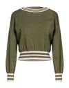 Vicolo Woman Sweater Military Green Size Onesize Viscose, Polyester In Green